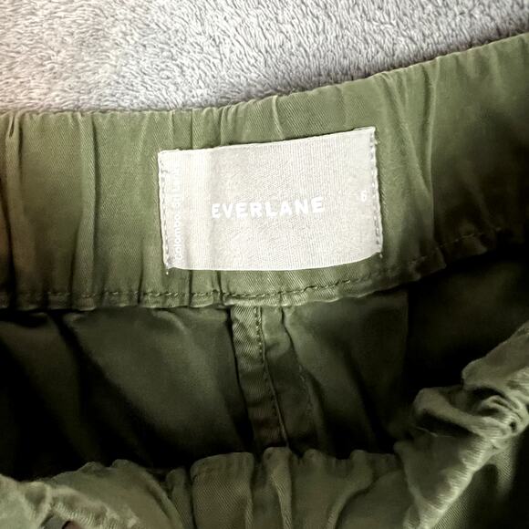 Lot of 2 Everlane Cotton Wide Leg Pants Green White Career Stretch - Picture 5 of 16